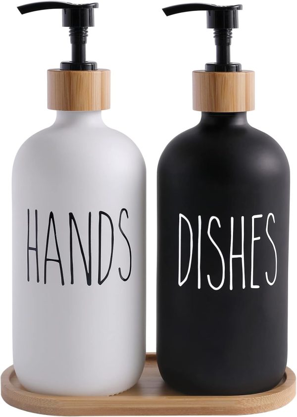 Glass Soap Dispenser Set